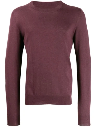Shop Maison Margiela Décortiqué Elbow Sweater In Purple