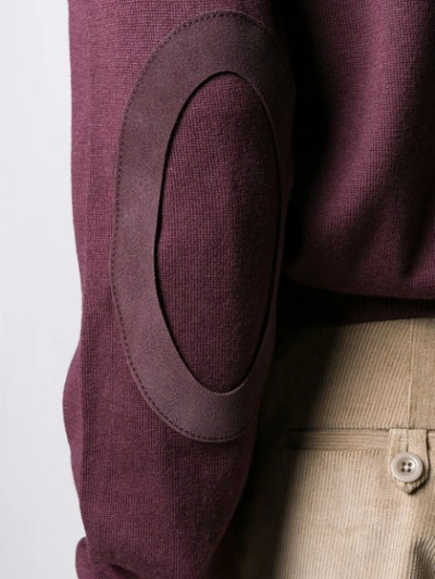 Shop Maison Margiela Décortiqué Elbow Sweater In Purple
