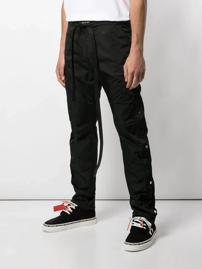 Shop Fear Of God Tie Waist Trousers In Black