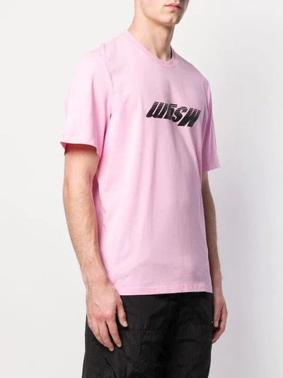 Shop Msgm Inverted Logo T-shirt In Pink