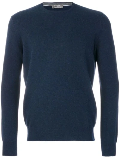Shop Barba Crew Neck Sweater In Blue