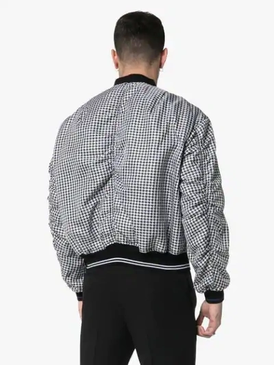 Shop Haider Ackermann Houndstooth Multi Pocket Zipper Bomber Jacket In Black