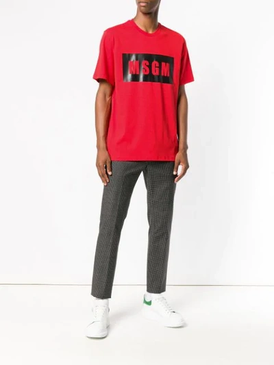 Shop Msgm Logo T In Red