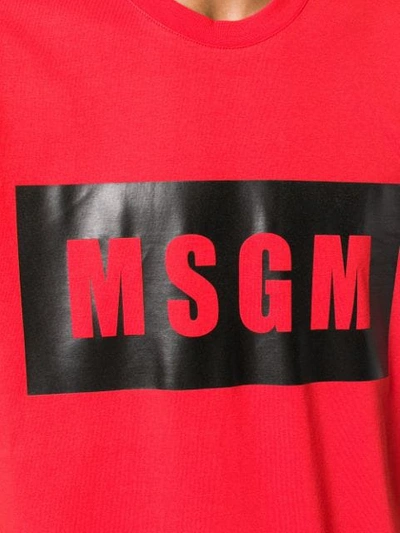 Shop Msgm Logo T In Red