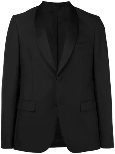 Shop Fendi Shawl Lapel Blazer In Black