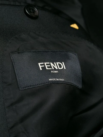 Shop Fendi Shawl Lapel Blazer In Black