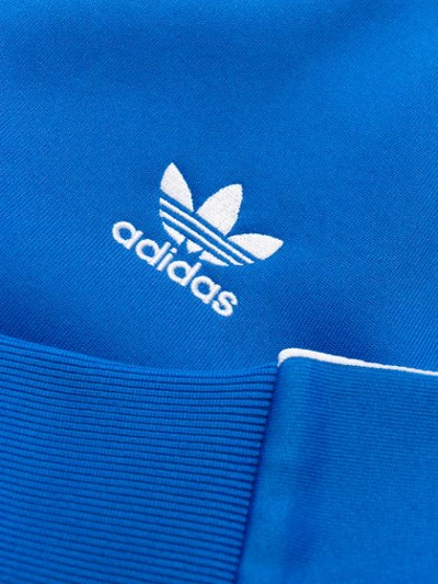 Shop Adidas Originals Contrast Logo Jacket In Blue