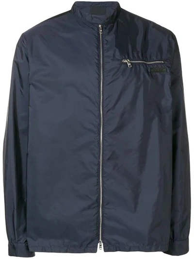 Shop Prada Zip-up Shell Jacket In Blue