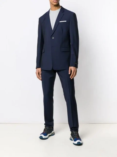 Shop Prada Two Piece Formal Suit In Blue