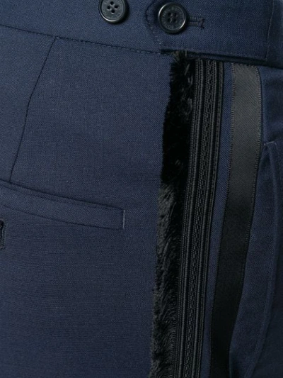 Shop Neil Barrett Cropped Tailored Trousers In Blue