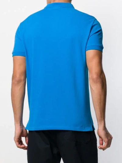Shop Emporio Armani Logo Polo Shirt In Blue