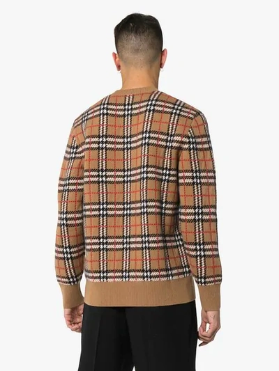 Shop Burberry House Check Crewneck Sweater In Neutrals