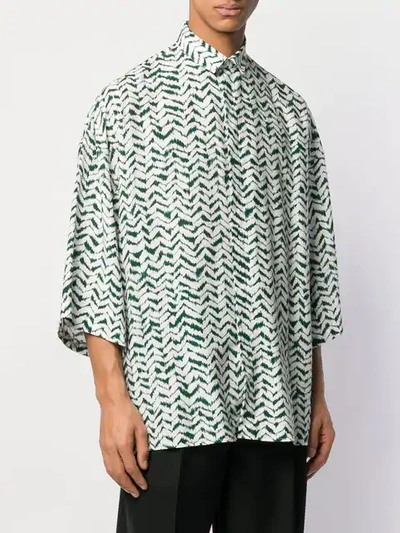 HAIDER ACKERMANN ZIGZAG PRINT SHIRT - 白色