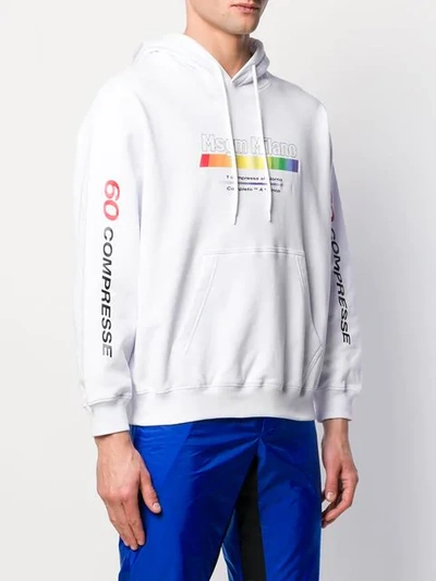 Shop Msgm Multivitamin Effect Hoodie In White