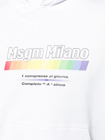 Shop Msgm Multivitamin Effect Hoodie In White