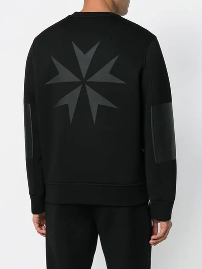 Shop Neil Barrett Military Star Print Sweatshirt In Black