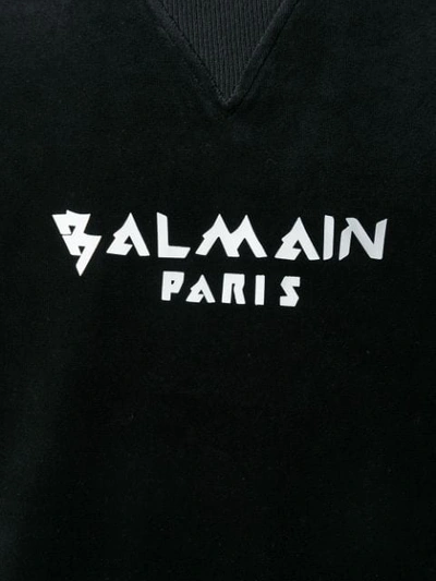 Shop Balmain Logo Print Sweatshirt - Black