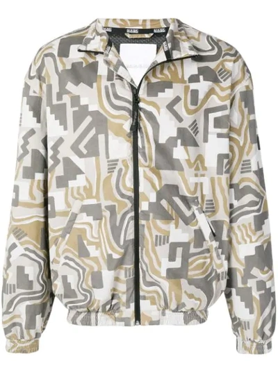 Napa By Martine Rose Geometric Pattern Sports Jacket In Grey