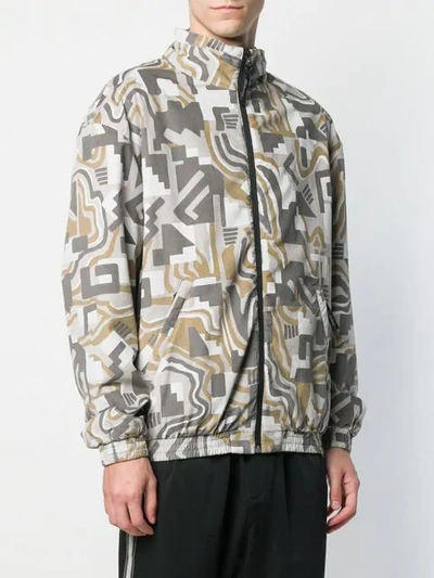 Napa By Martine Rose Geometric Pattern Sports Jacket In Grey