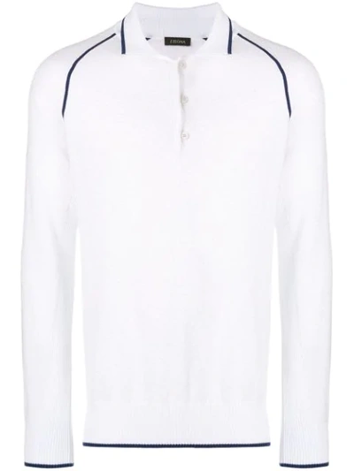 Shop Z Zegna Terry Polo Shirt In White