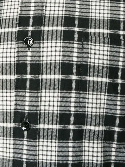 Shop Saint Laurent Check Pattern Shirt In Black