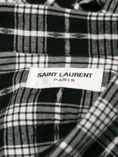 Shop Saint Laurent Check Pattern Shirt In Black