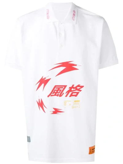 Shop Heron Preston Poloshirt Mit Grafischem Print In White