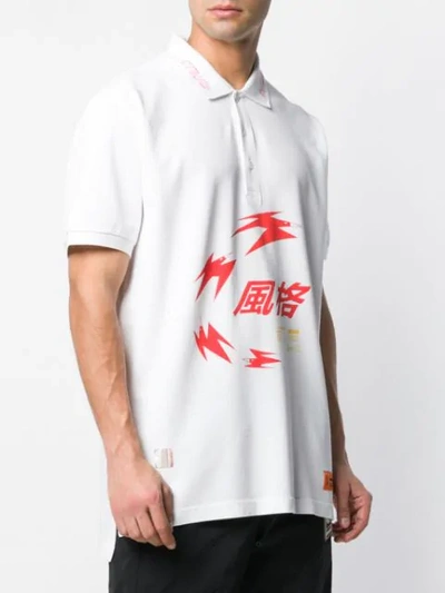 Shop Heron Preston Poloshirt Mit Grafischem Print In White