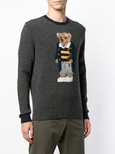 Shop Polo Ralph Lauren Teddy Bear Knitted Jumper In Grey