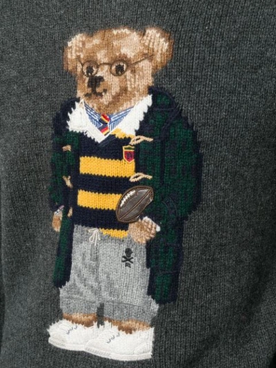 Shop Polo Ralph Lauren Teddy Bear Knitted Jumper In Grey