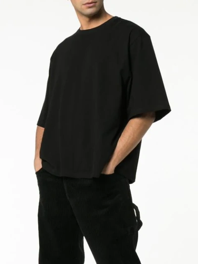 Shop Raf Simons Perforated Detail Cotton T-shirt In Black