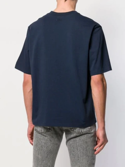 Shop Ami Alexandre Mattiussi Crew Neck Tee With Ami Paris Embroidery In Blue