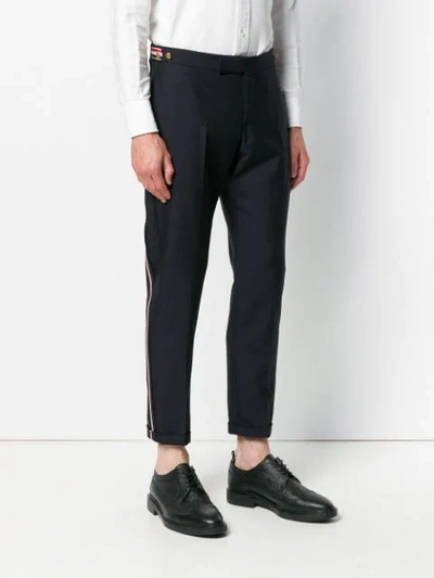 Shop Thom Browne Selvedge Stripe Skinny-fit Trouser In Blue