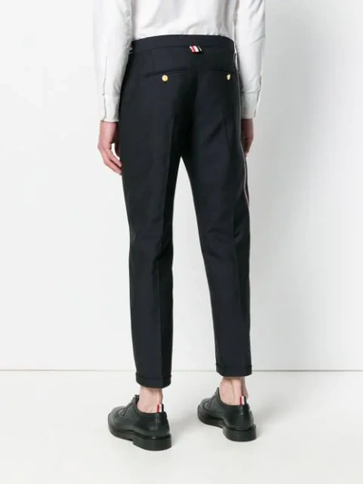 Shop Thom Browne Selvedge Stripe Skinny-fit Trouser In Blue