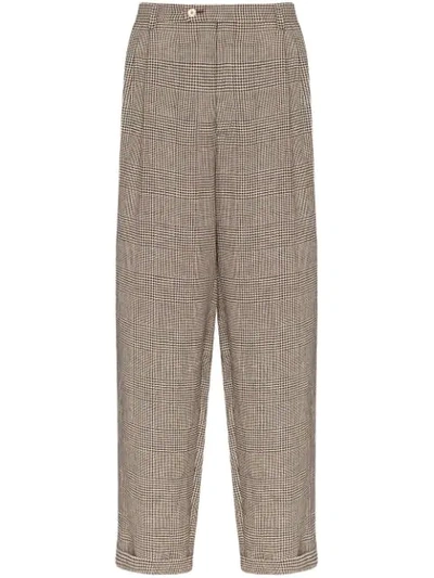 GUCCI LOOSE-FIT CHECK TROUSERS - 多色