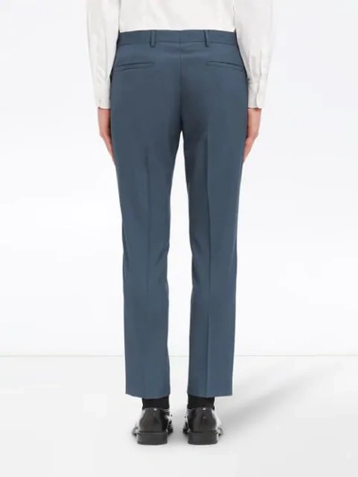 Shop Prada Straight-leg Tailored Trousers In Blue