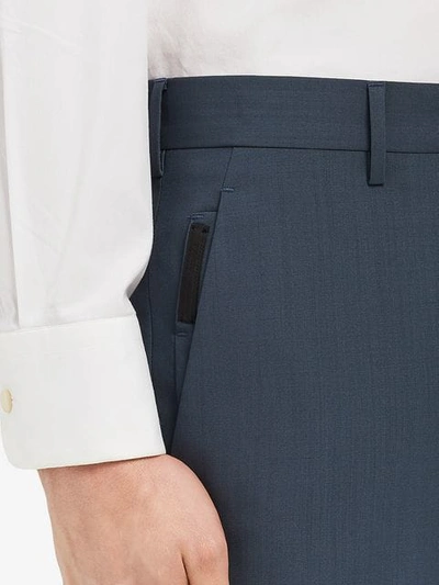 Shop Prada Straight-leg Tailored Trousers In Blue