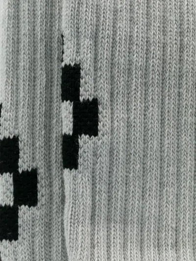 Shop Marcelo Burlon County Of Milan Cross Socks In 0610 Light Grey Blac