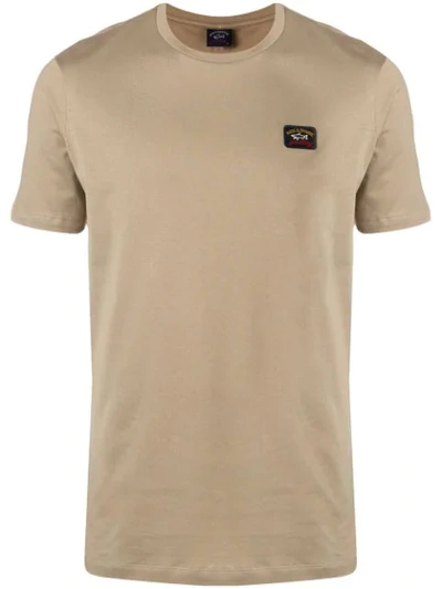 Shop Paul & Shark Logo Patch T-shirt In Neutrals