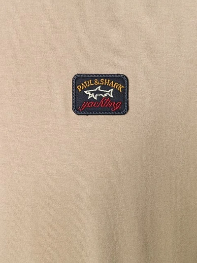 Shop Paul & Shark Logo Patch T-shirt In Neutrals