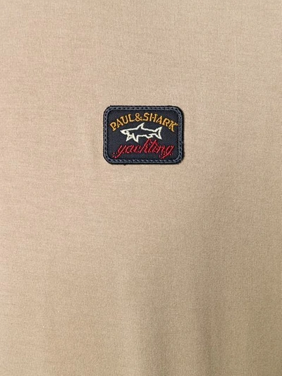 Paul & Shark Logo Patch T-shirt In Neutrals