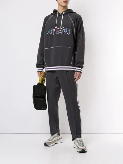 Shop A(lefrude)e Appliqué Side Stripe Track Pants In Grey