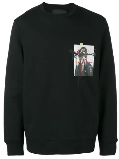 DIESEL BLACK GOLD DRIPPING SOLDIER PRINT SWEATSHIRT - 黑色