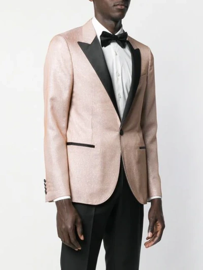 Shop Lanvin Contrast Details Blazer In Neutrals