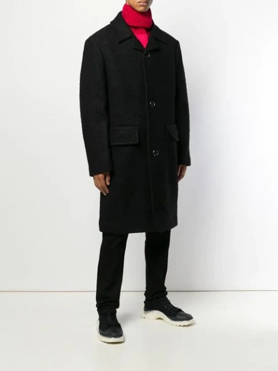 Shop Raf Simons Single-breasted Coat In Black