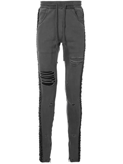 Shop Alchemist Distressed Jogging Trousers In Grey