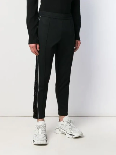 Shop Versus Sequin Stripe Track Trousers In Black