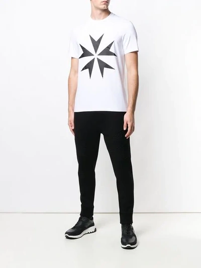 Shop Neil Barrett Military Star Print T-shirt - White