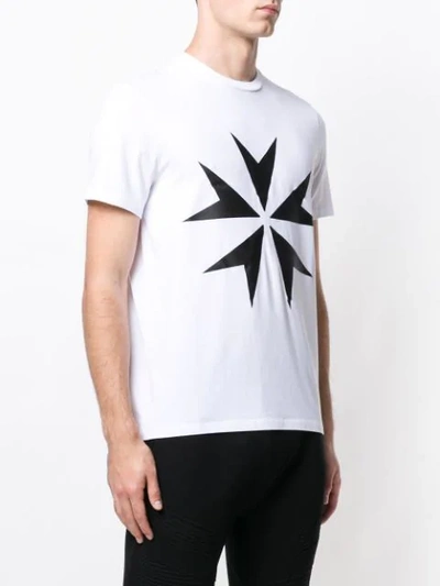 Shop Neil Barrett Military Star Print T-shirt - White