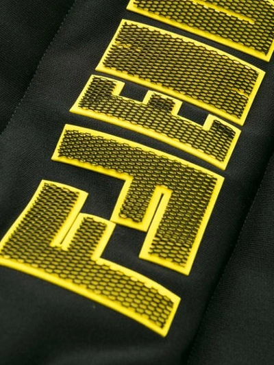 Shop Fendi F Logo Gilet In F17w0-black+fluo Yellow